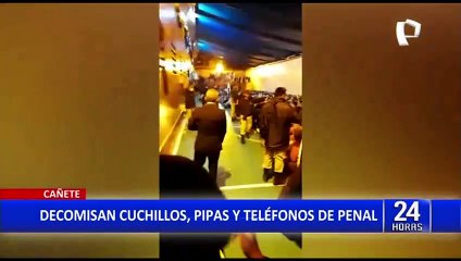 Download Video: Cañete: hallan cuchillos, drogas, armas y celulares durante requisa en penal