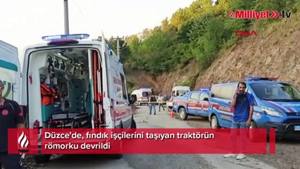Fındık işçilerini taşıyan traktör kaza yaptı: 1 kişi hayatını kaybetti