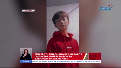 Binatilyo, pinaghahanap matapos umanong anurin sa ilog sa Barangay Batasan Hills | UB