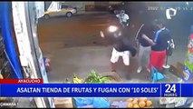 Ayacucho: Delincuentes en moto asaltan tienda de frutas y fugan con 10 soles