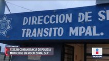 Grupo armado ataca a balazos comandancia municipal en SLP y secuestra a cuatro policías