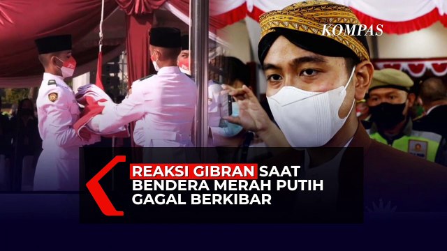 Reaksi Gibran Saat Bendera Merah Putih Gagal Berkibar di HUT ke-77 RI di Solo