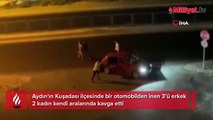 Kadınların gece yarısı tehlikeli kavgası! Aynı araçtan inip birbirlerini yoldular