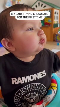 baby speaks first full sentence after trying chocolate for the first time