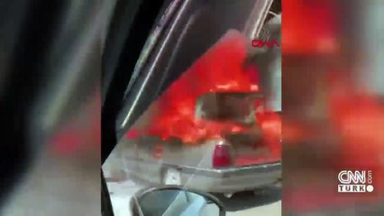 Otomobil alevlere teslim oldu