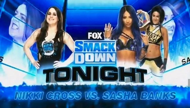 Sasha Banks Vs Nikki Cross (Bayley on Commentary)