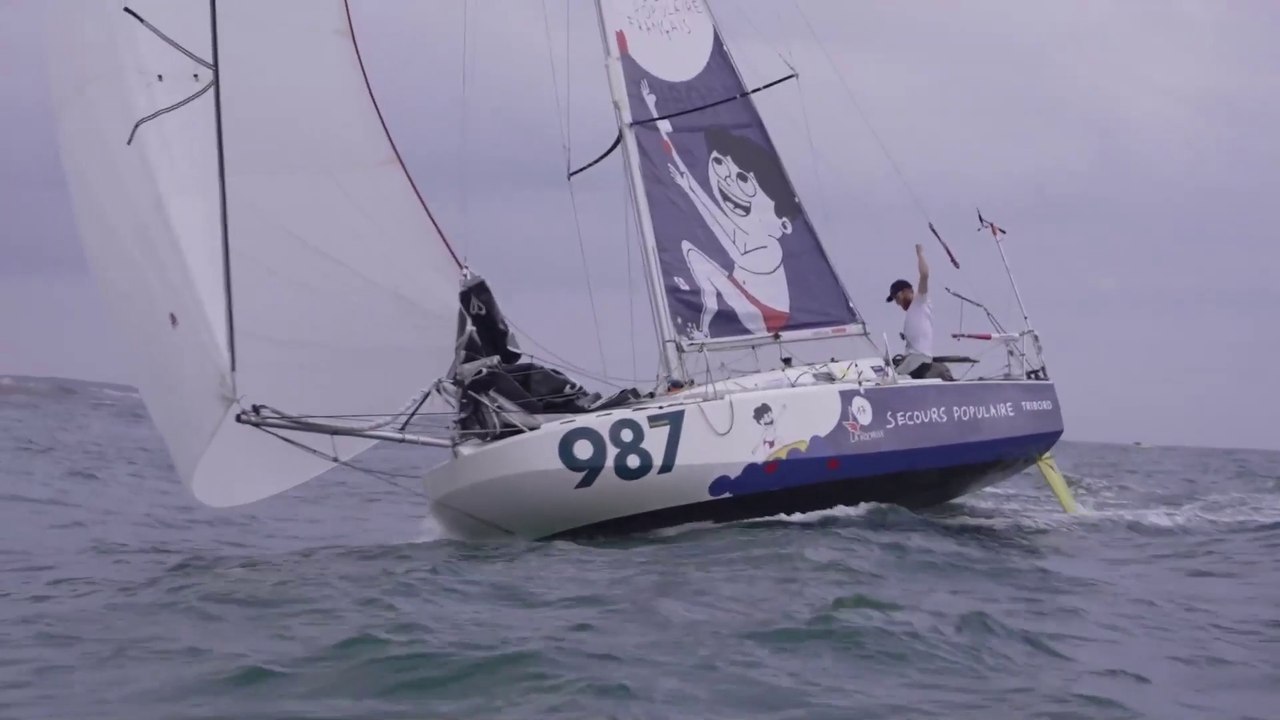 Les Sables Les Açores Les Sables 2022  : Arrivée de Léo Bothorel, 2ème Série de l'étape 2 et vainqueur au général / Les Sables d'Olonne Vendée Course au Large
