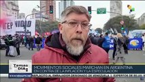 Argentina: Masiva movilización de gremios sindicales y movimientos sociales contra la inflación