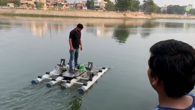 India teen designs trash-collecting machine to clean waterways