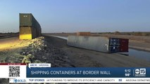 Shipping container barrier construction continues despite hiccups