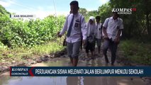 Perjuangan Siswa Melewati Jalan Berlumpur Menuju Sekolah