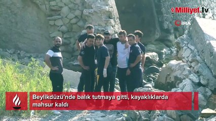 Balık tutmaya gitti, kayaklıklarda mahsur kaldı