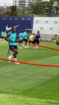 Jules Koundé se entrena para estar a tope en los siguientes partidos / FCB