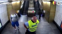 Hırsız yürüyen merdivene ters bindi, polis yakalamak için sadece bekledi