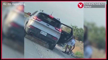 Sibirya kurdunu yol kenarına terk etti, hızla uzaklaştı!