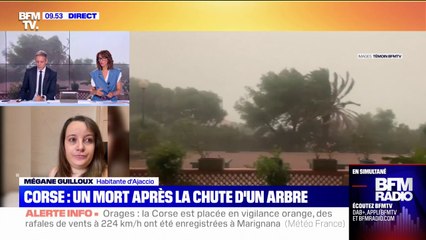 Une habitante d'Ajaccio témoigne de la violence des orages en cours sur l'île