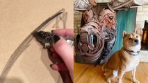 'Trash Sculptor' prepares SUPER-DETAILED moose piece using junk/recycled items