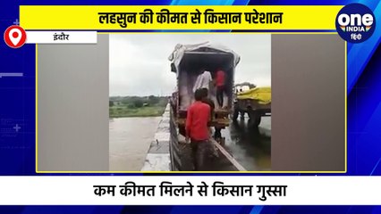 कीमत ना मिलने से किसान परेशान, नदी में फेंक दी कई क्विंटल लहसुन