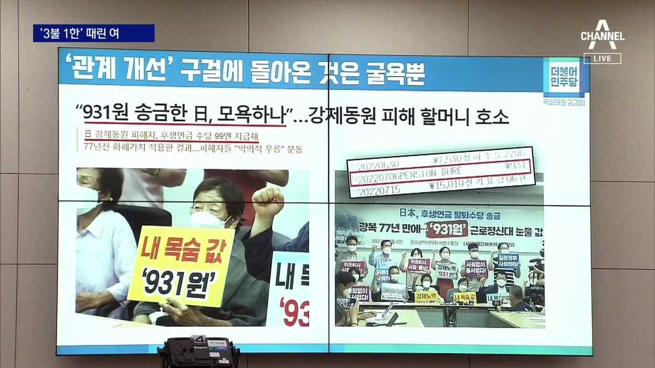 ‘文 대중 정책’ 때린 여…‘尹 대일 정책’ 때린 야