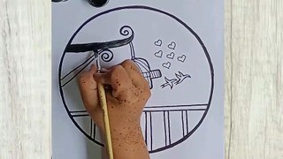 How To Draw Birds Cage In Circle For Kids l Birds Cage In Circle For Kids l Drawing Coloring Art
