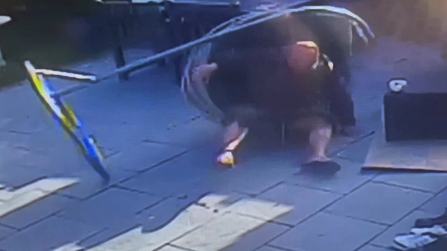 'Man sits in 'Egg Chair' to prove that he set it up properly, ends up falling over '