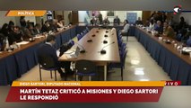 Martín Tetaz criticó a Misiones y Diego Sartori le respondió
