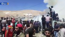احتراق مخيم للنازحين في لبنان