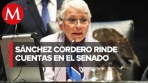 Olga Sánchez Cordero rinde informe de labores  ante el senado
