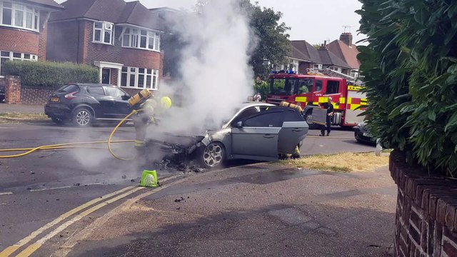 Car 'burst into flames' on road in West Worthing