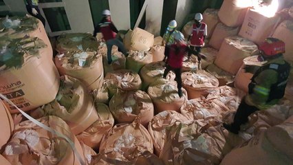 플라스틱 원료 싣던 화물선에서 불...4백만 원 재산피해 / YTN