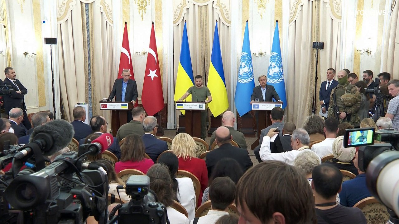 Ukraine : rencontre Zelensky-Erdogan-Guterres, inquiétudes sur la centrale de Zaporijjia