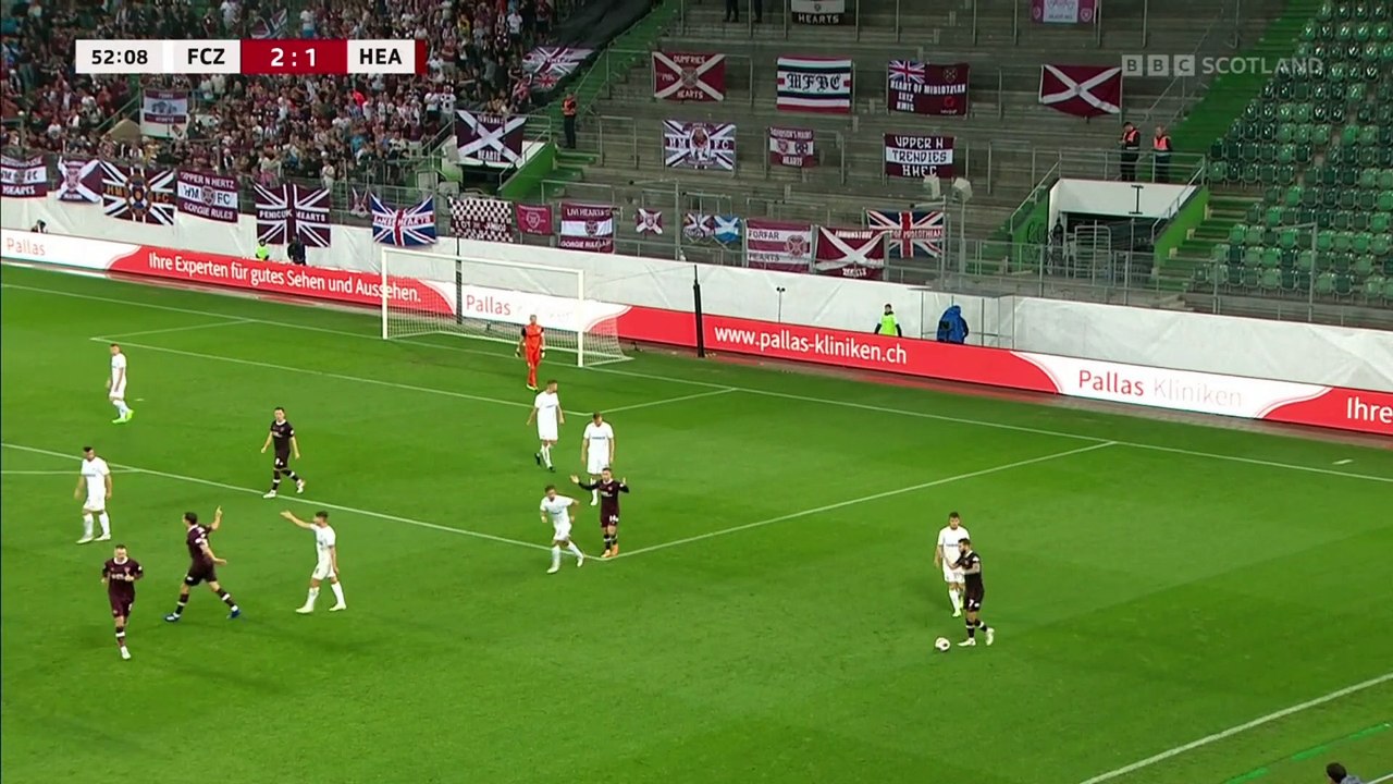 Zurich vs Hearts Europa League Play Off 1st leg 2nd Half