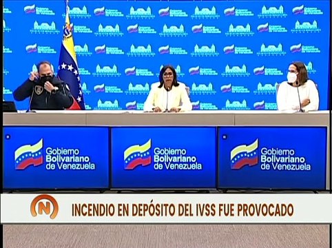 Vicepresidenta Delcy Rodríguez: Incendio en almacén del IVSS Antímano fue provocado