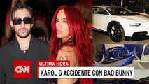 La Cantante KAROL G sufre un TERRlBLE accidente de tránsito junto a  BAD BUNNY en su Bugatti en Miami..