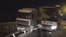 TEM’de tır, kamyon ve yolcu otobüsü kazaya karıştı