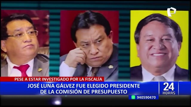 Cuestionamientos tras elección de José Luna Gálvez como presidente de la Comisión de Presupuesto