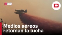 Así luchan los bomberos por tierra y aire contra la virulencia del incendio de Bejís