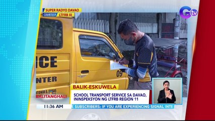School Transport Service sa Davao, ininspeksyon ng LTFRB Region 11 | BT