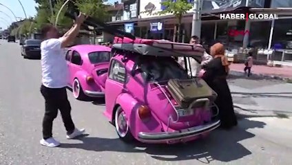 Bir tam bir yarım vosvos ile karavan yaptılar... Adı 'Pembe aşk'