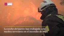 Los bomberos continúan con las labores de extinción en Bejís