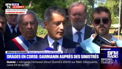 Orages en Corse: Gérald Darmanin évoque "des nouvelles plutôt rassurantes" des blessés en Corse