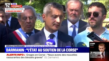 Orages en Corse: Gérald Darmanin indique que l'état de catastrophe naturelle sera décrété dès mercredi