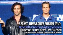 [TOP영상] 브래드 피트&애런 테일러 존슨, 8년만의 내한한 빵 형-첫 내한의 신이 난 애런(220819 Bullet Train Red Carpet in Korea)
