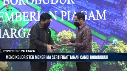 Mendikbudristek Menerima Sertifikat Tanah Candi Borobudur