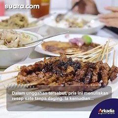 Pria Ini Bagikan Solusi untuk Pecinta Sate saat Kehabisan Stok Daging