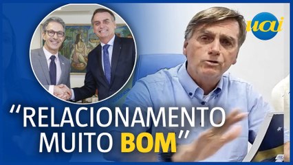 Bolsonaro sobre Zema: 'tenho um relacionamento muito bom'