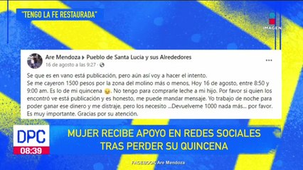 Mujer pierde su quincena y recibe apoyo en redes sociales