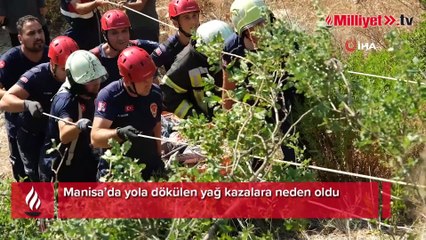 Yola dökülen yağ kazalara neden oldu: 5 yaralı