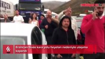 Erzincan-Sivas kara yolu heyelan nedeniyle ulaşıma kapandı