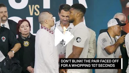 Don't blink! Joshua and Usyk's tense 107-second staredown